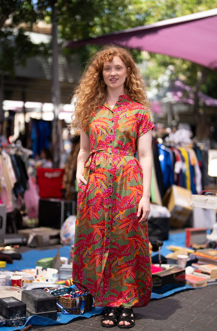 שמלת מקסי אוברסייז האיים הקריביים