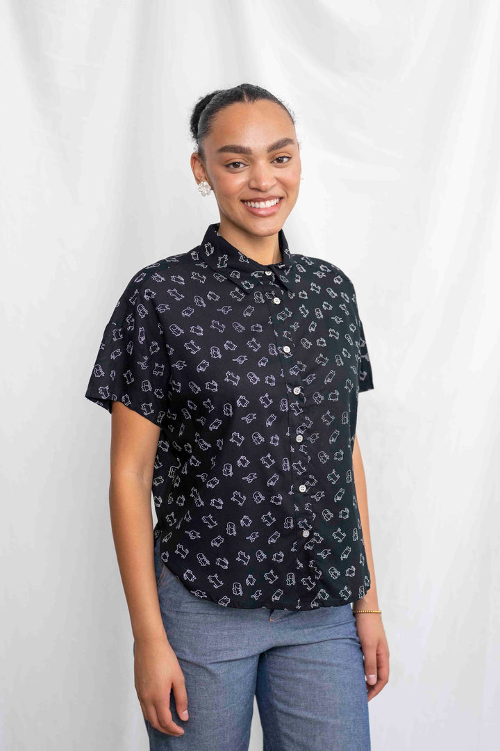 חולצת רון חתול שחור חתול לבן