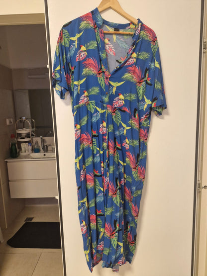 אוברול גל תוכים צבעוניים L