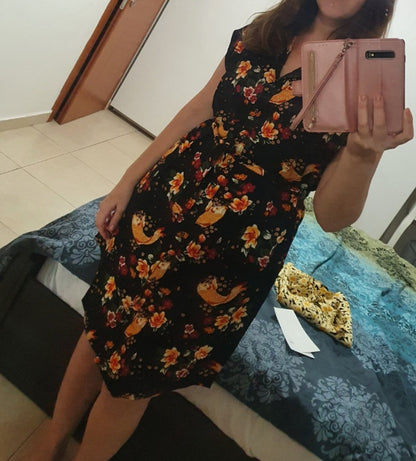 שמלת מידי אוברסייז דגי זהב יפן XS