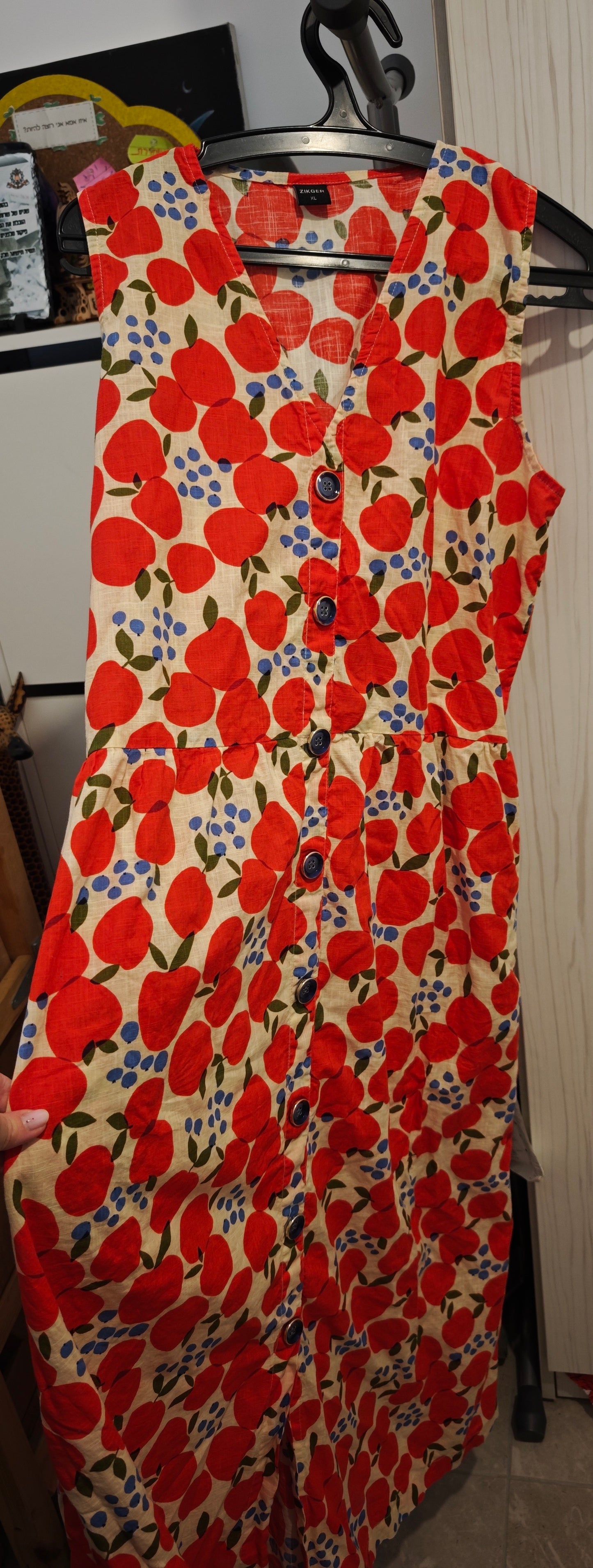 שמלת יולי תפוחים ותמרים XL