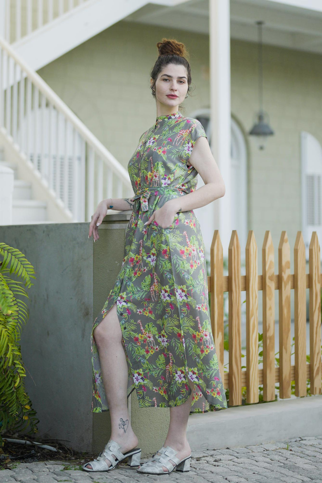 שמלת מקסי אוברסייז סאפרי טריפ