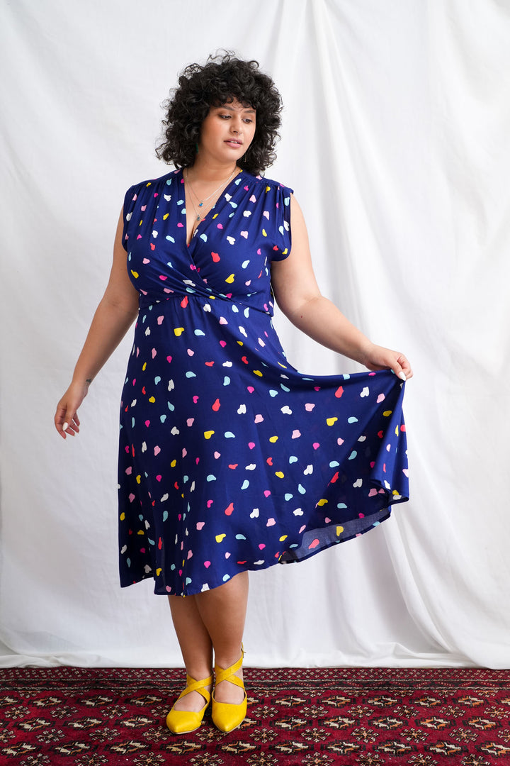 שמלת פיפטיז קולור בלוק