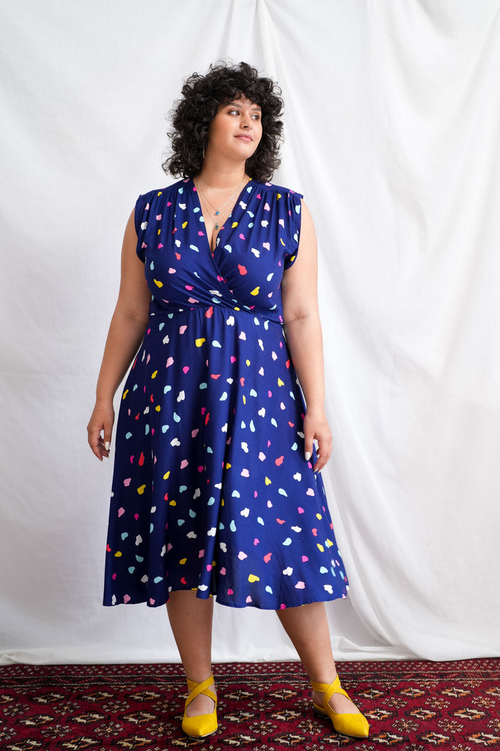 שמלת פיפטיז קולור בלוק