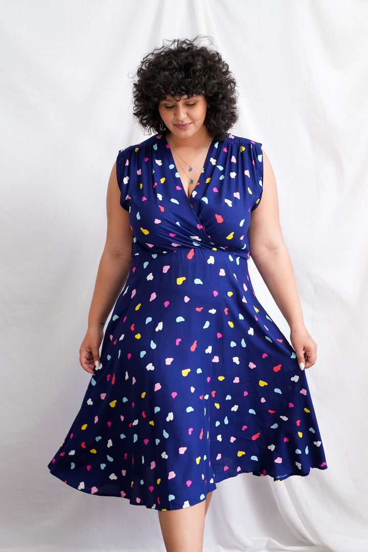 שמלת פיפטיז קולור בלוק