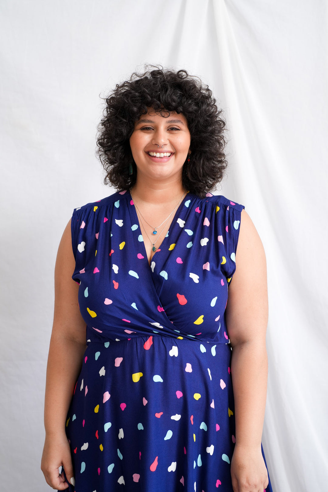 שמלת פיפטיז קולור בלוק