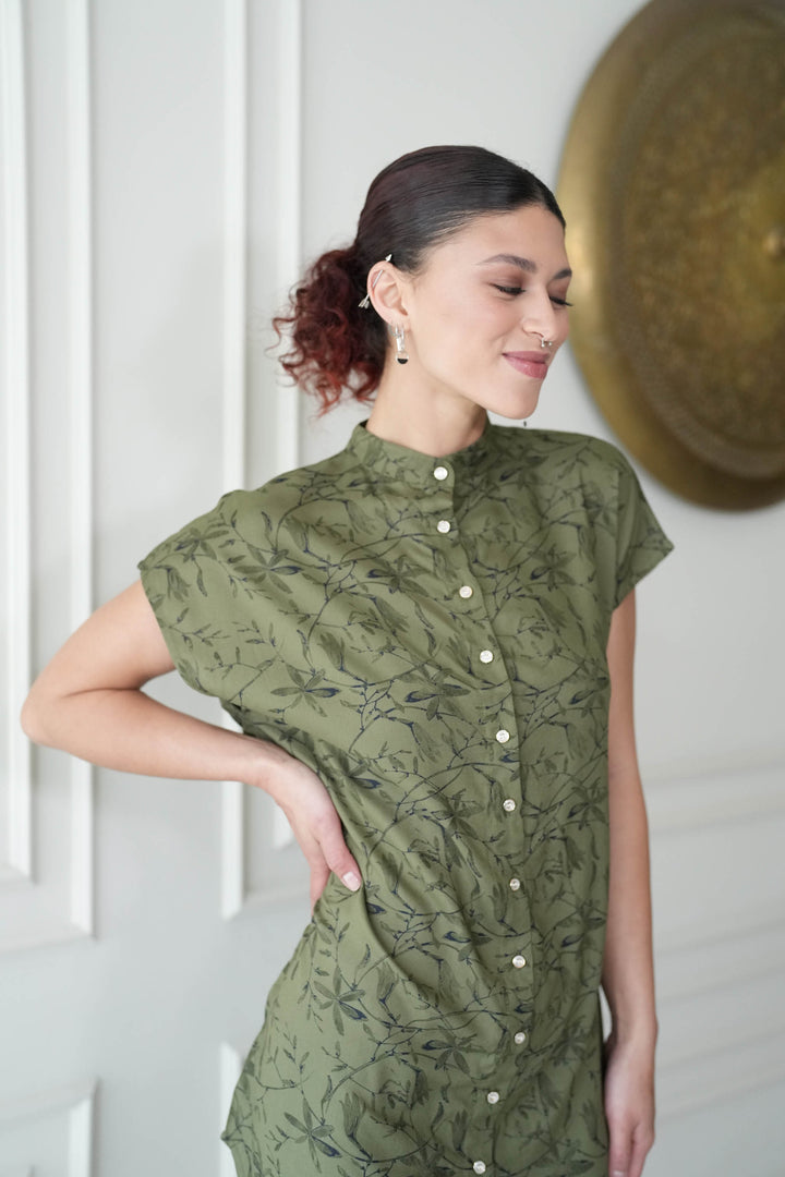 טוניקת מיני אוברסייז גרין ג׳ונגל