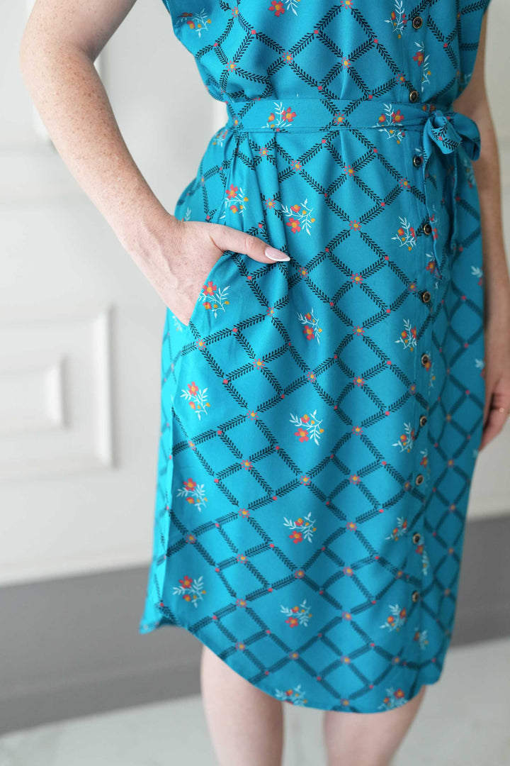 שמלת מידי אוברסייז חגיגה בטורקיז