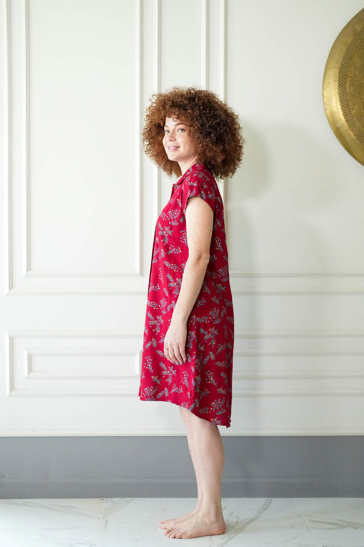 שמלת טוקיו בורדו עלי זהב