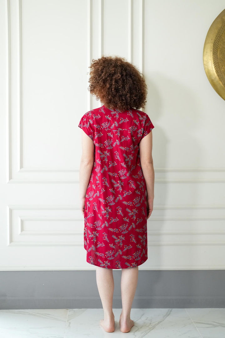 שמלת טוקיו בורדו עלי זהב