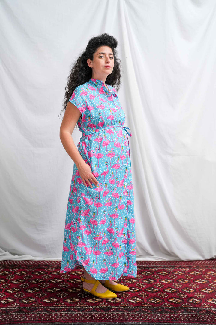 שמלת מקסי אוברסייז פלמינגו מסיבה בארובה