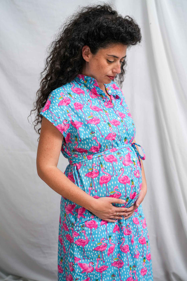 שמלת מקסי אוברסייז פלמינגו מסיבה בארובה