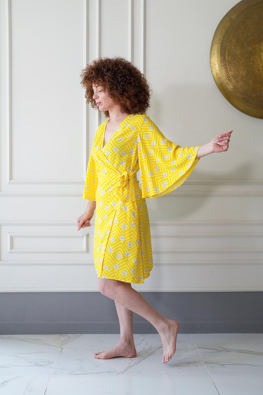 שמלת קימונו מיני ליליות וינטג׳