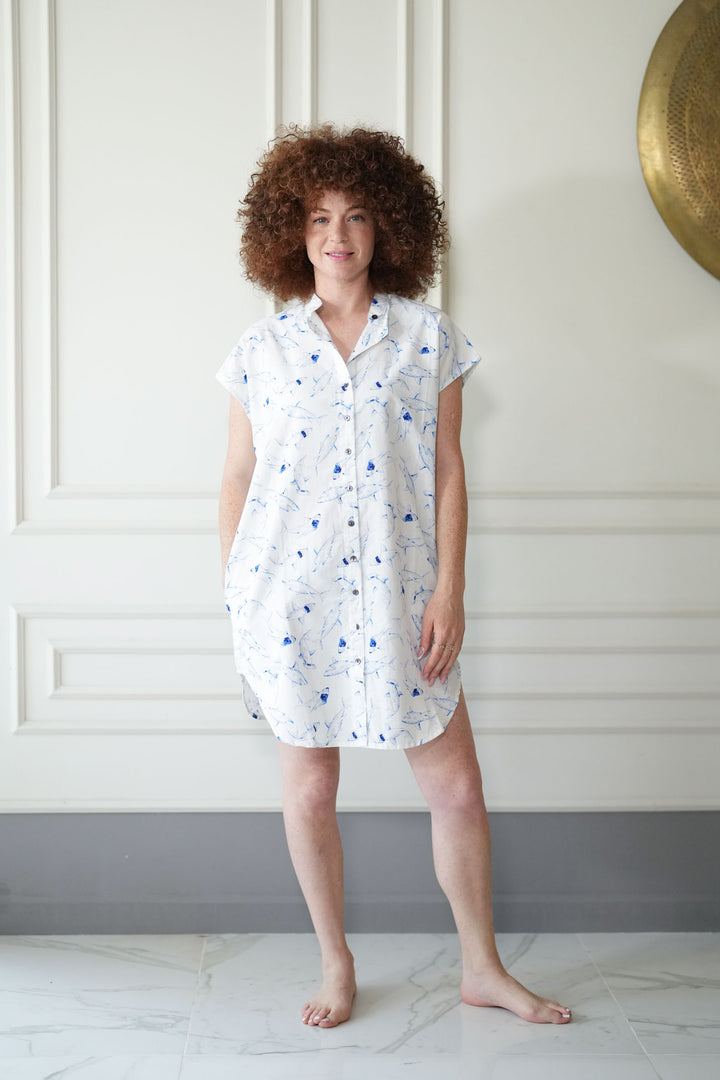 טוניקת מיני אוברסייז כחול עמוק