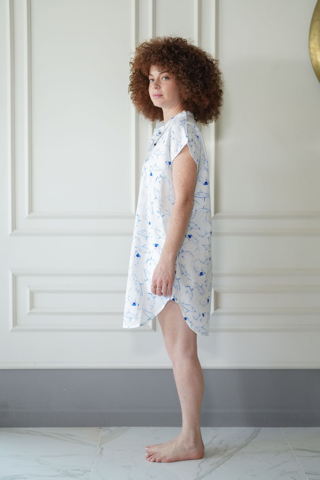 טוניקת מיני אוברסייז כחול עמוק