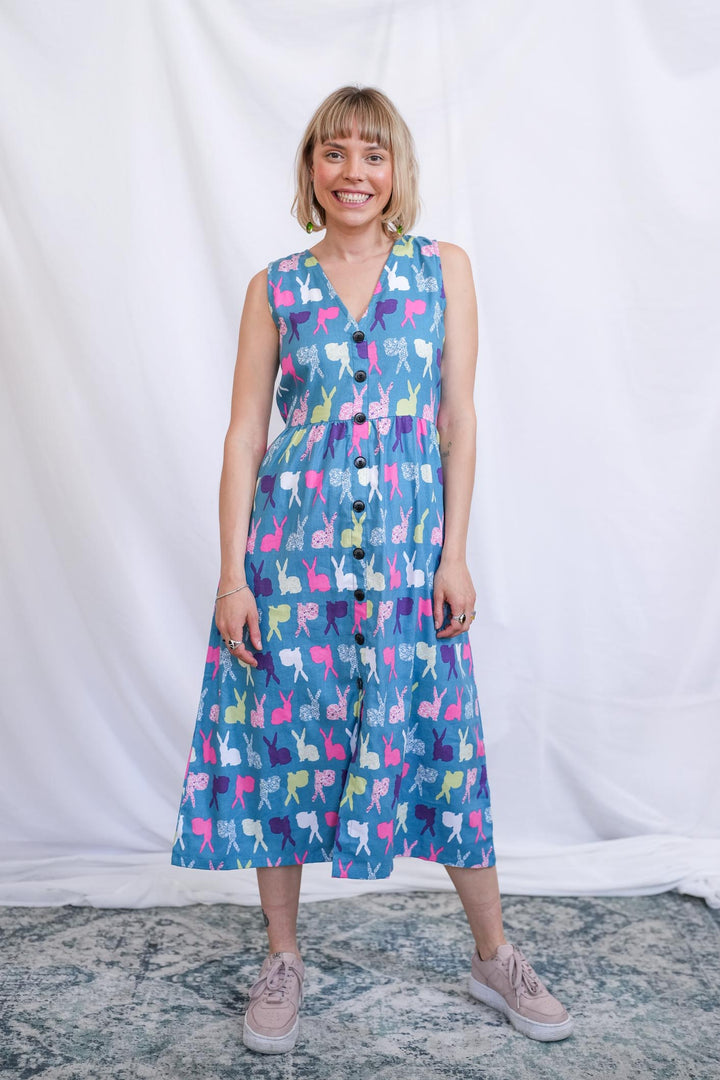 שמלת יולי ארנבונים צבעוניים