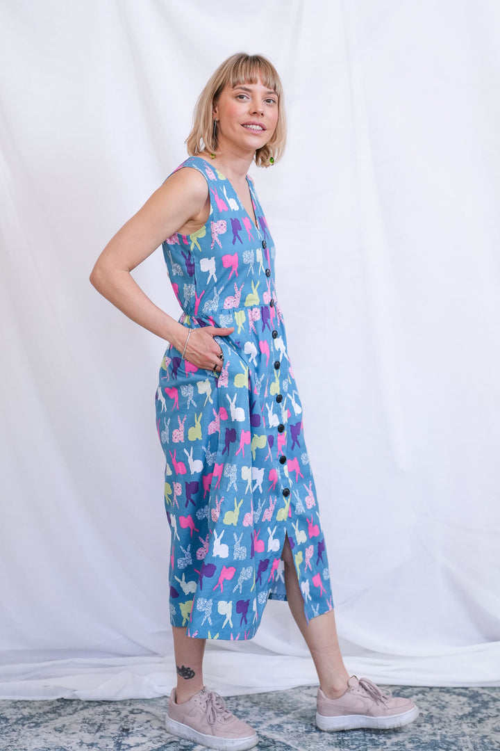 שמלת יולי ארנבונים צבעוניים