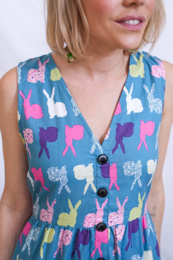 שמלת יולי ארנבונים צבעוניים