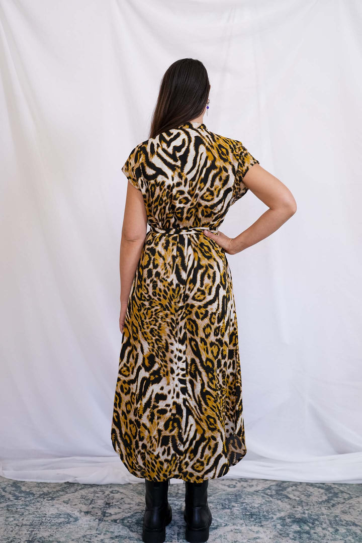 שמלת מקסי אוברסייז טייגר קווין נמר