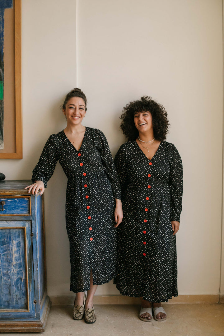 שמלת יולי חורף פולקה דוטס