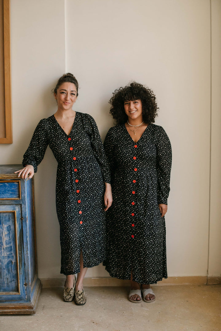 שמלת יולי חורף פולקה דוטס