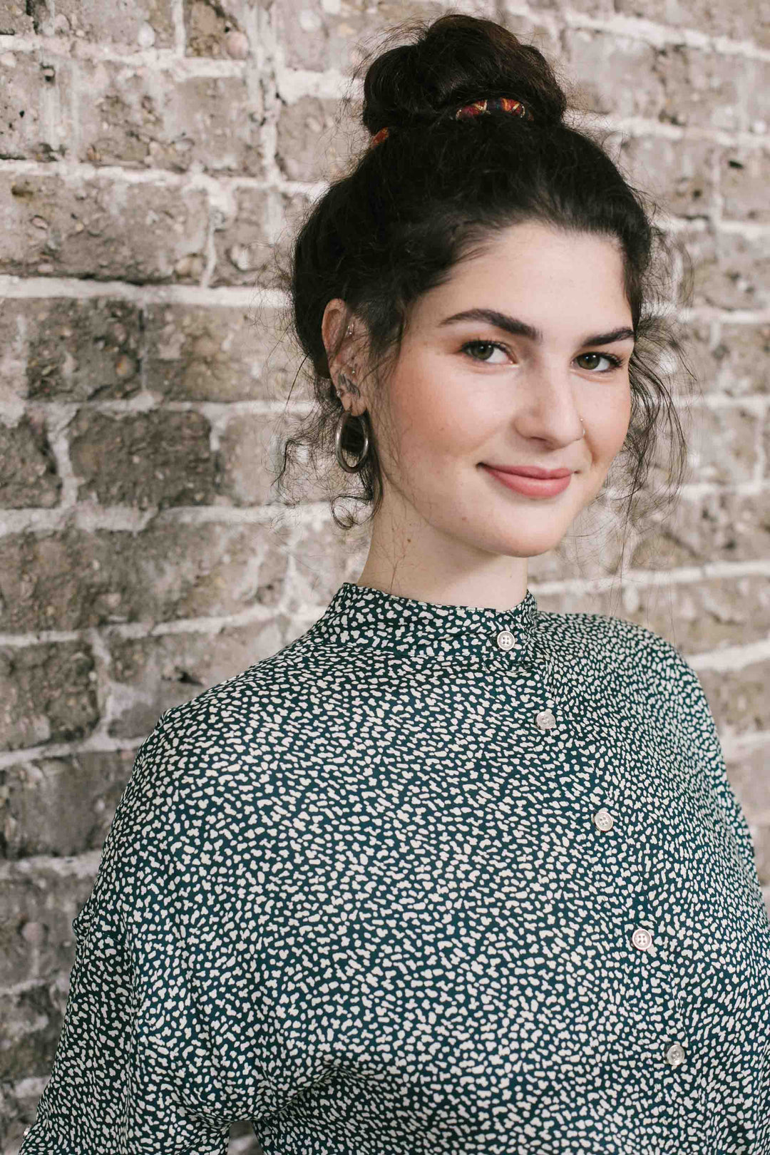 שמלת מקסי אוברסייז חורף ירוק לבן חייתי