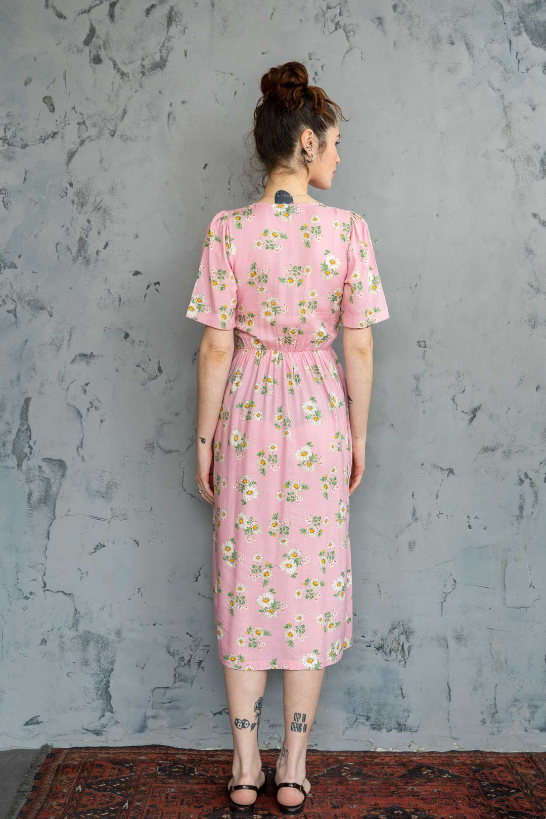 שמלת יולי שרוול פינק דייזיס