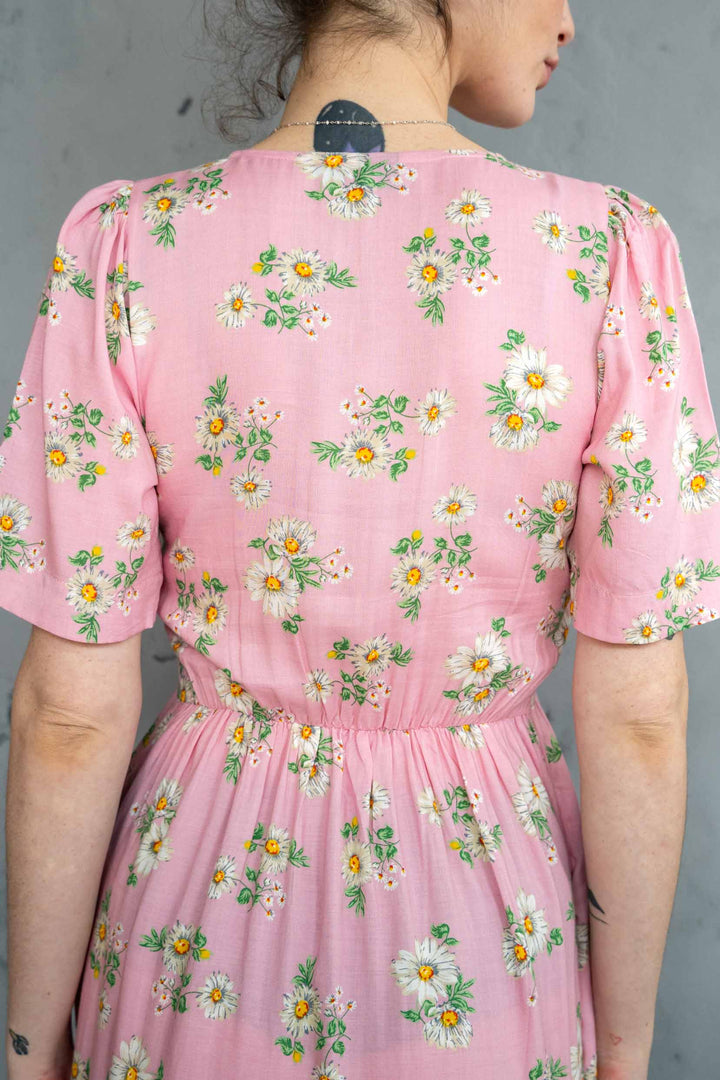 שמלת יולי שרוול פינק דייזיס