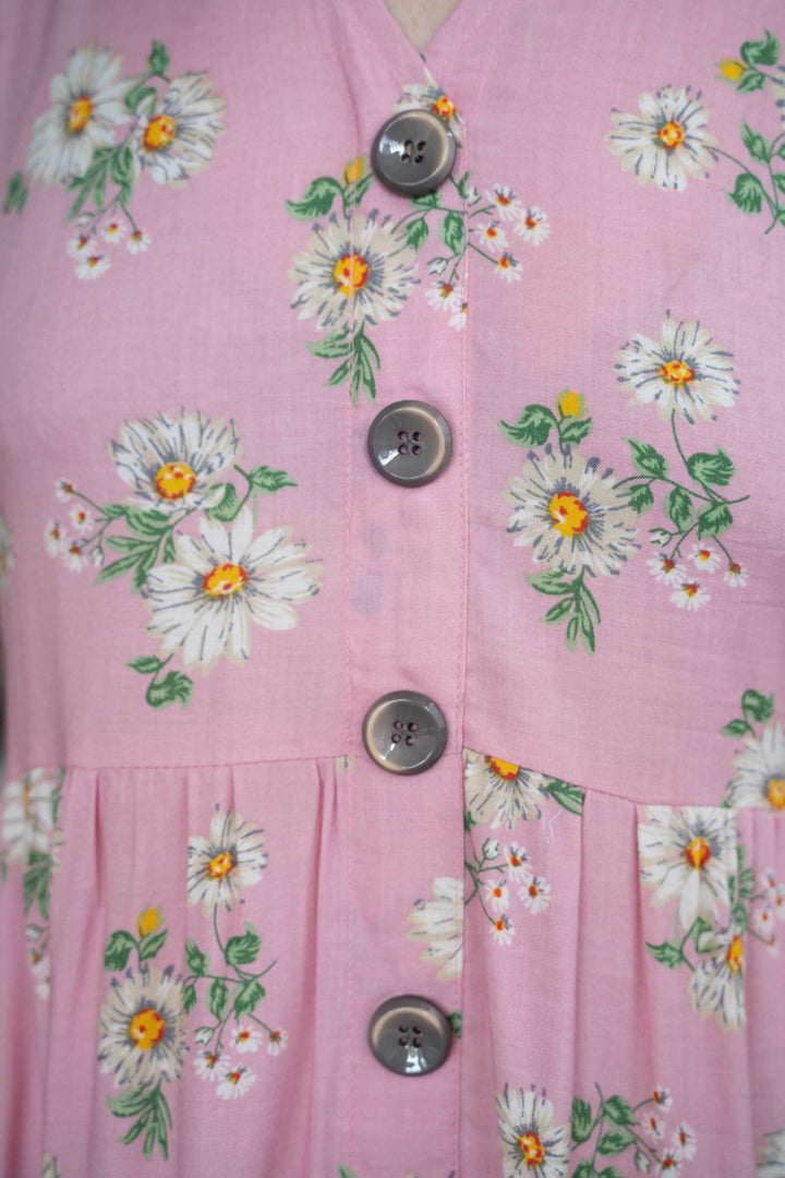 שמלת יולי שרוול פינק דייזיס