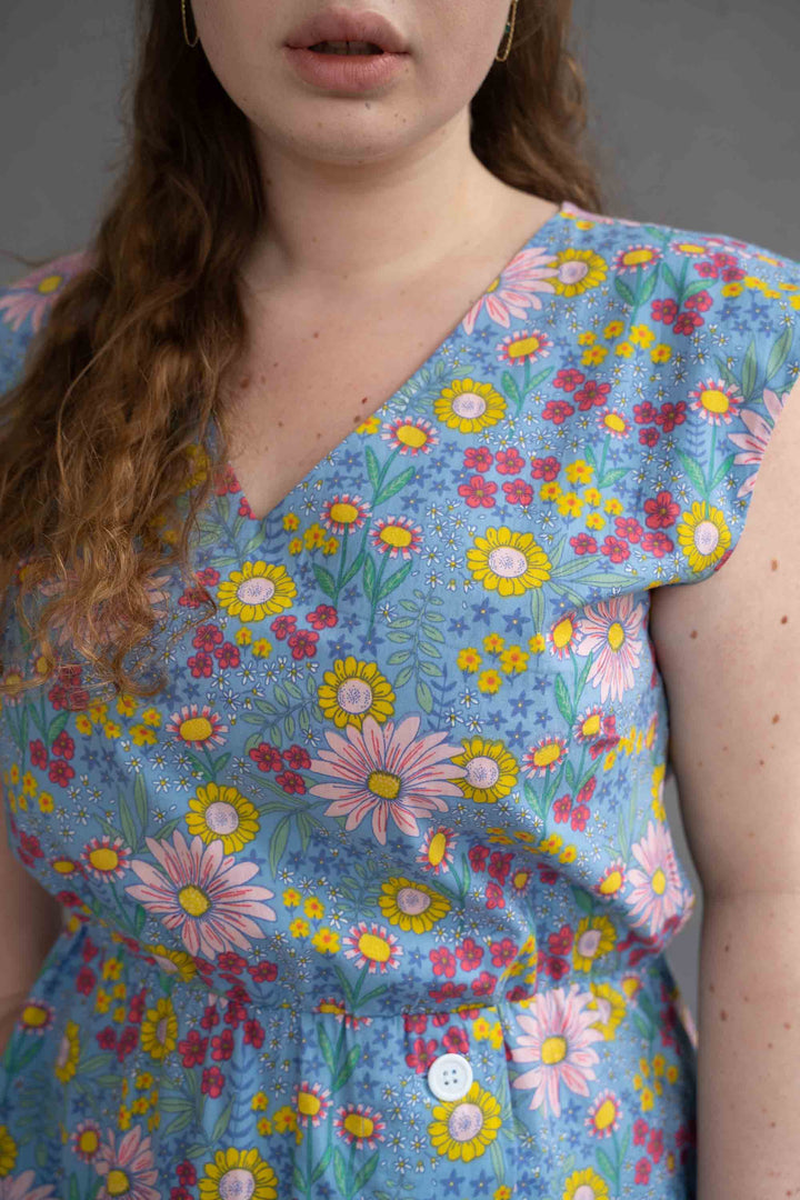 שמלת אווה ג׳ינס פרחוני