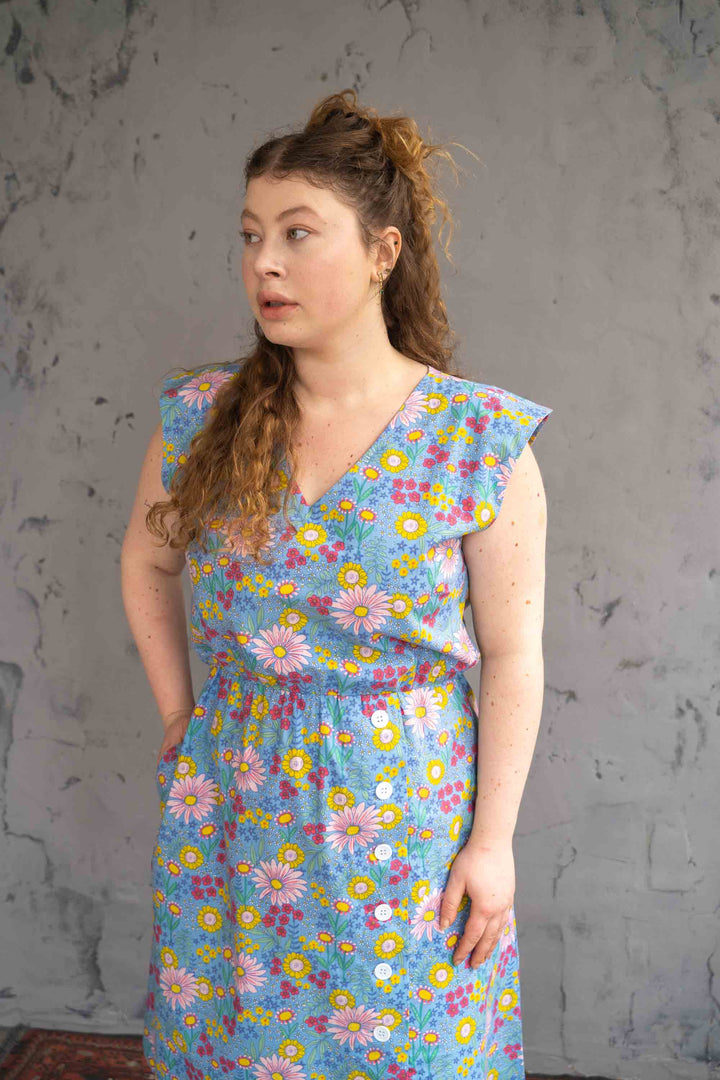 שמלת אווה ג׳ינס פרחוני