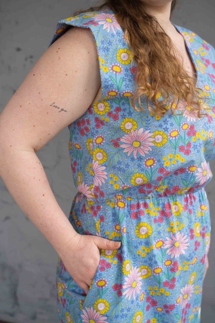 שמלת אווה ג׳ינס פרחוני