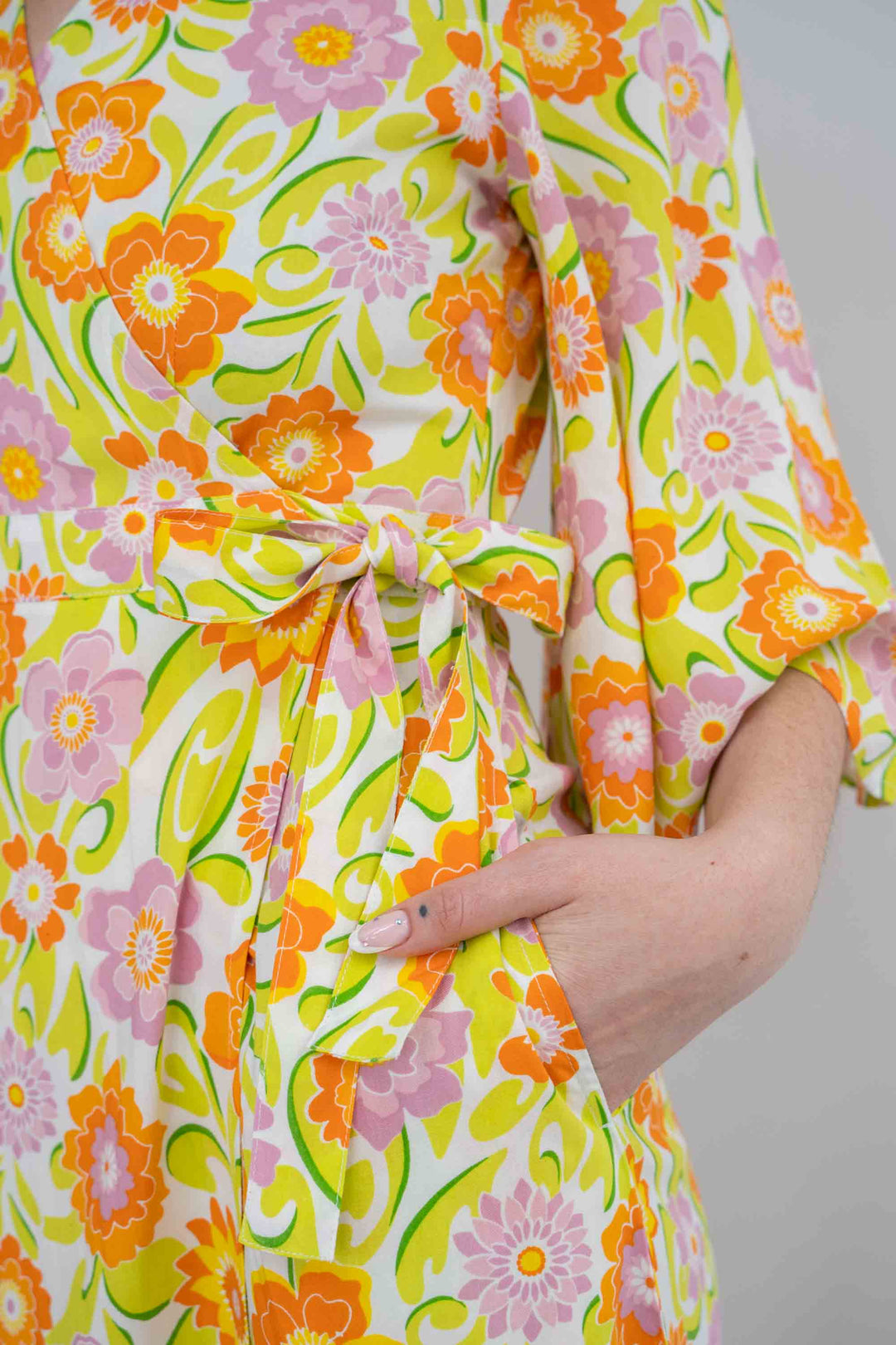 שמלת קימונו מקסי ילדת פרחים