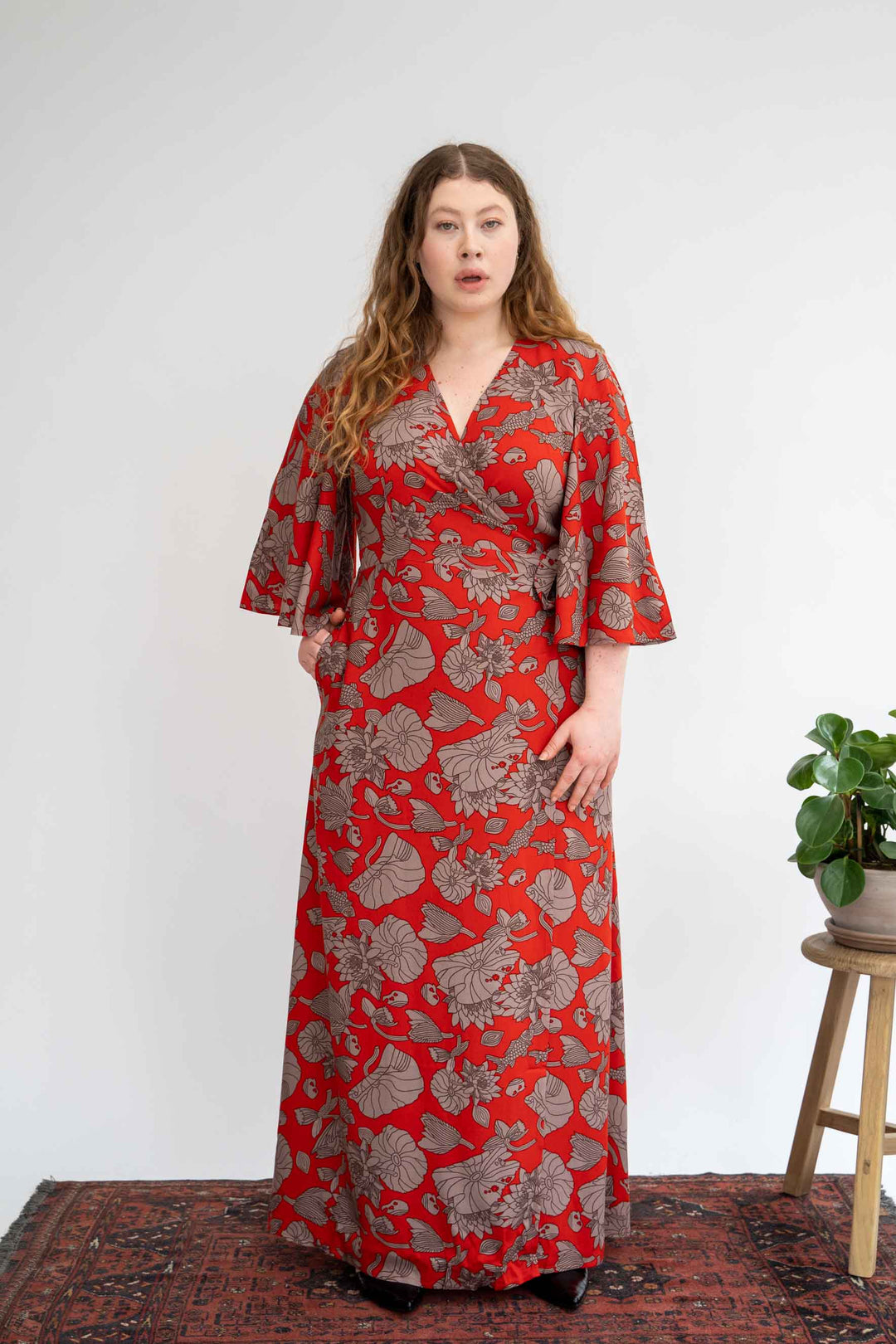 שמלת קימונו מקסי טיול ליפן