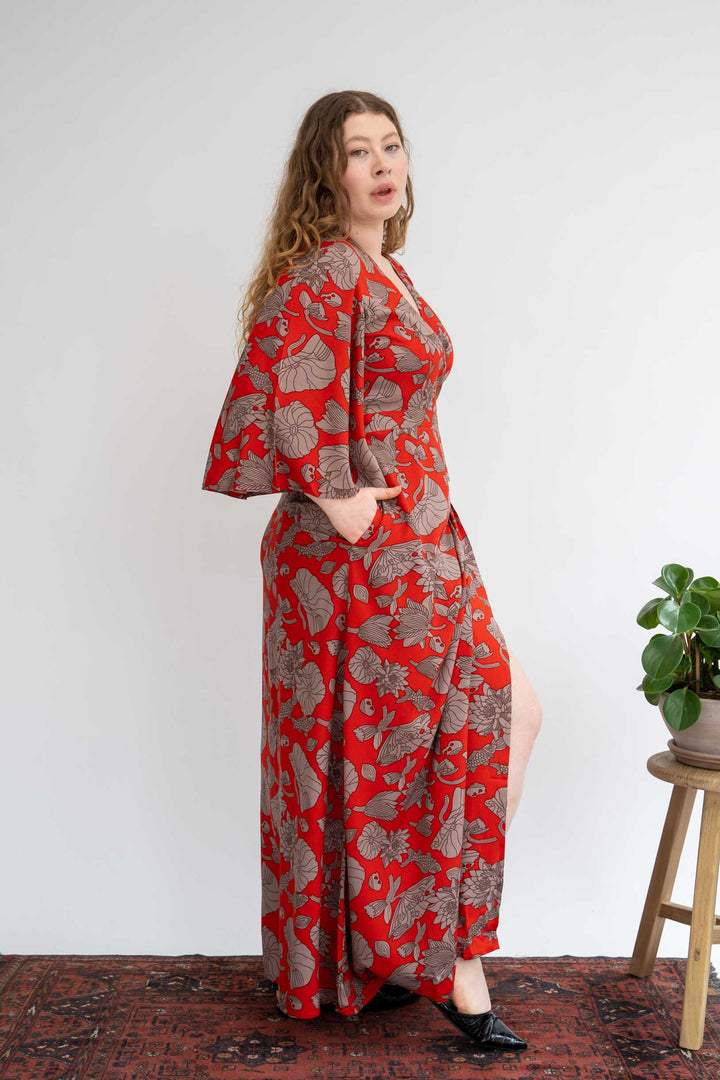 שמלת קימונו מקסי טיול ליפן