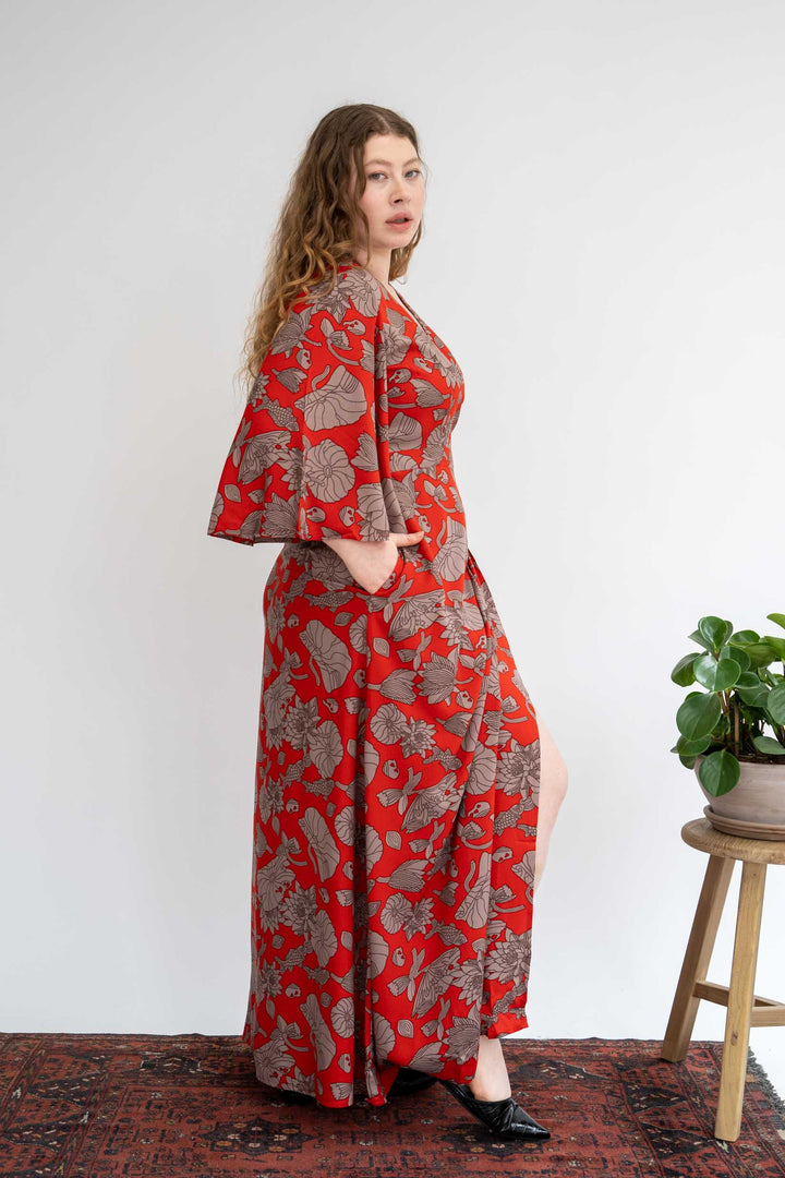 שמלת קימונו מקסי טיול ליפן