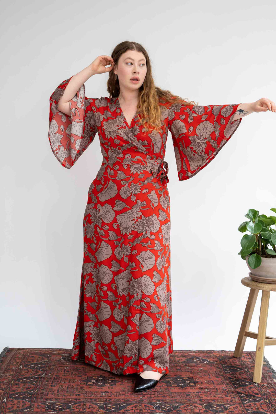 שמלת קימונו מקסי טיול ליפן